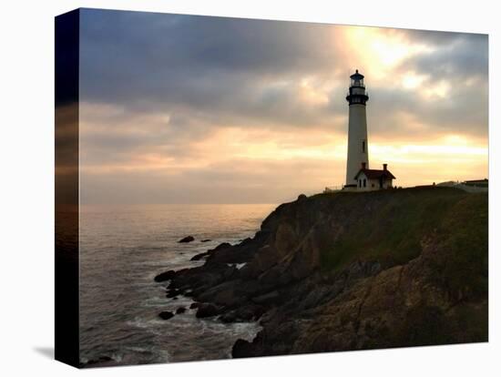 Sunset at Pigeon Point Lighthouse-George Oze-Stretched Canvas