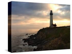 Sunset at Pigeon Point Lighthouse-George Oze-Stretched Canvas