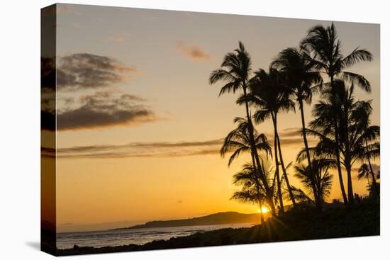 Sunset at Poipu Beach, Kauai, Hawaii, United States of America, Pacific-Michael DeFreitas-Stretched Canvas