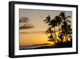 Sunset at Poipu Beach, Kauai, Hawaii, United States of America, Pacific-Michael DeFreitas-Framed Photographic Print