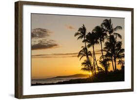 Sunset at Poipu Beach, Kauai, Hawaii, United States of America, Pacific-Michael DeFreitas-Framed Photographic Print