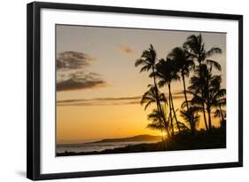 Sunset at Poipu Beach, Kauai, Hawaii, United States of America, Pacific-Michael DeFreitas-Framed Photographic Print