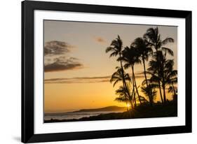 Sunset at Poipu Beach, Kauai, Hawaii, United States of America, Pacific-Michael DeFreitas-Framed Photographic Print