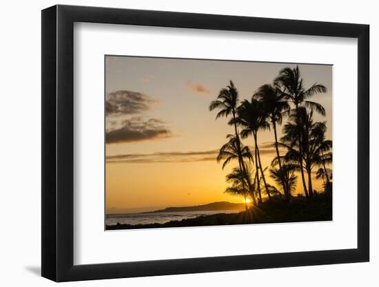 Sunset at Poipu Beach, Kauai, Hawaii, United States of America, Pacific-Michael DeFreitas-Framed Photographic Print