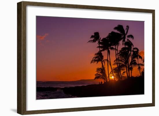 Sunset at Poipu Beach, Kauai, Hawaii, USA-Richard Duval-Framed Photographic Print