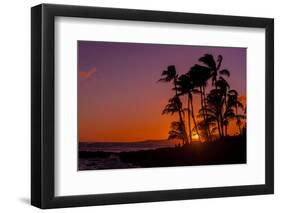 Sunset at Poipu Beach, Kauai, Hawaii, USA-Richard Duval-Framed Premium Photographic Print