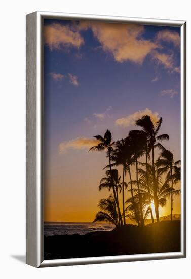 Sunset at Poipu Beach, Kauai, Hawaii, USA-Richard Duval-Framed Photographic Print