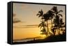 Sunset at Poipu Beach, Kauai, Hawaii-Michael DeFreitas-Framed Stretched Canvas