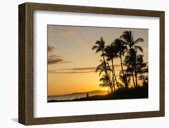 Sunset at Poipu Beach, Kauai, Hawaii-Michael DeFreitas-Framed Photographic Print