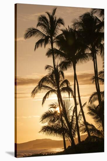 Sunset at Poipu Beach, Kauai, Hawaii-Michael DeFreitas-Stretched Canvas