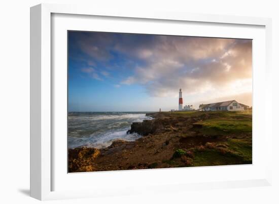 Sunset at Portland Bill in Dorset, England UK-Tracey Whitefoot-Framed Photographic Print