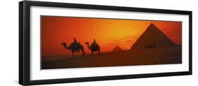 Sunset at Pyramids of Giza, Cairo, Egypt-Bill Bachmann-Framed Photographic Print