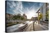 Sunset at Reichstag and River Spree, Berlin, Germany-Sabine Lubenow-Stretched Canvas