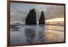 Sunset at Rialto Beach, La Push, Clallam county, Washington State-francesco vaninetti-Framed Photographic Print