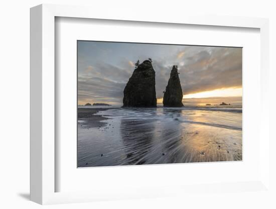 Sunset at Rialto Beach, La Push, Clallam county, Washington State-francesco vaninetti-Framed Photographic Print