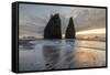 Sunset at Rialto Beach, La Push, Clallam county, Washington State-francesco vaninetti-Framed Stretched Canvas