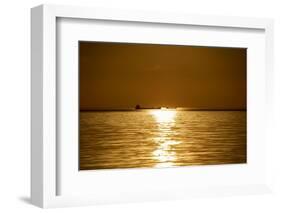 Sunset at Sea. Variety of Colors and Hues of the Rising Sun. Sea Landscape.-OlegRi-Framed Photographic Print