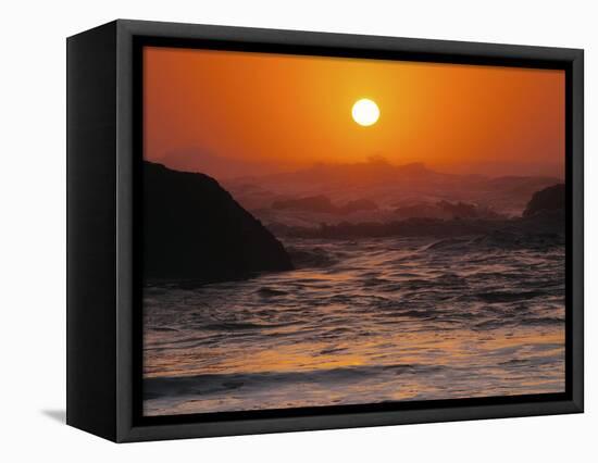 Sunset at Seal Rock: Oregon, USA-Michel Hersen-Framed Stretched Canvas