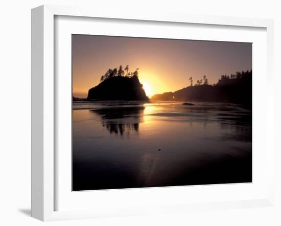 Sunset at Second Beach, Olympic National Park, Washington, USA-Jamie & Judy Wild-Framed Premium Photographic Print