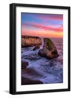 Sunset at Shark Fin Cove, Davenport, Santa Cruz, Pacific Ocean-Vincent James-Framed Premium Photographic Print