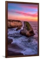 Sunset at Shark Fin Cove, Davenport, Santa Cruz, Pacific Ocean-Vincent James-Framed Photographic Print