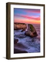 Sunset at Shark Fin Cove, Davenport, Santa Cruz, Pacific Ocean-Vincent James-Framed Photographic Print