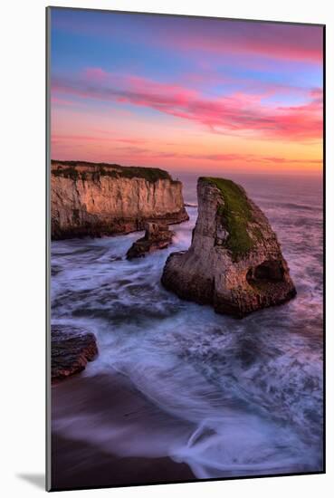 Sunset at Shark Fin Cove, Davenport, Santa Cruz, Pacific Ocean-Vincent James-Mounted Photographic Print
