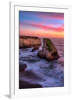 Sunset at Shark Fin Cove, Davenport, Santa Cruz, Pacific Ocean-Vincent James-Framed Photographic Print