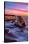 Sunset at Shark Fin Cove, Davenport, Santa Cruz, Pacific Ocean-Vincent James-Stretched Canvas
