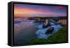 Sunset at Shark Tooth Cove, Santa Cruz California Coast-Vincent James-Framed Stretched Canvas