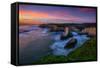 Sunset at Shark Tooth Cove, Santa Cruz California Coast-Vincent James-Framed Stretched Canvas