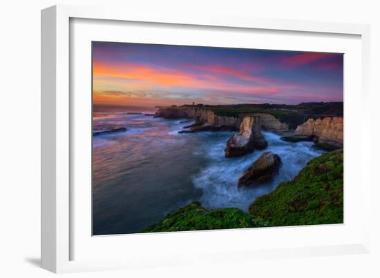 Sunset at Shark Tooth Cove, Santa Cruz California Coast-Vincent James-Framed Photographic Print