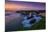 Sunset at Shark Tooth Cove, Santa Cruz California Coast-Vincent James-Mounted Photographic Print