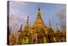 Sunset at Shwedagon Pagoda. Yangon. Myanmar-Tom Norring-Stretched Canvas
