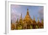 Sunset at Shwedagon Pagoda. Yangon. Myanmar-Tom Norring-Framed Photographic Print
