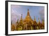 Sunset at Shwedagon Pagoda. Yangon. Myanmar-Tom Norring-Framed Photographic Print