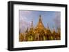 Sunset at Shwedagon Pagoda. Yangon. Myanmar-Tom Norring-Framed Photographic Print