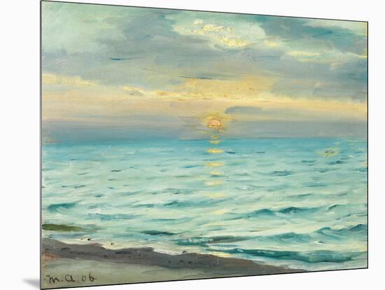 Sunset at Skagen beach-Michael Ancher-Mounted Giclee Print