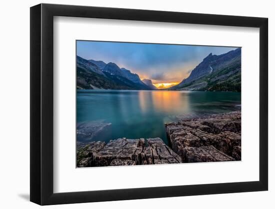 Sunset at St. Mary Lake, Glacier National Park, MT-kan_khampanya-Framed Premium Photographic Print