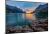 Sunset at St. Mary Lake, Glacier National Park, MT-kan_khampanya-Mounted Premium Photographic Print