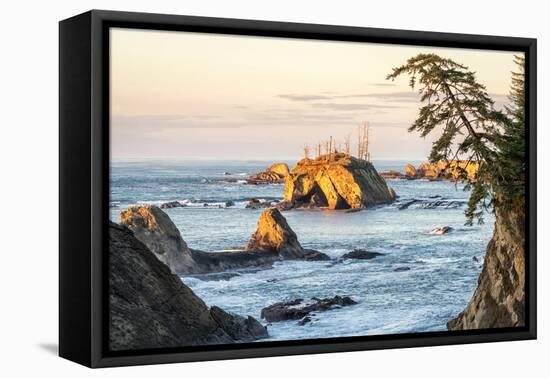 Sunset at Sunset Bay-Stan Hellmann-Framed Stretched Canvas