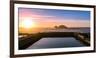 Sunset at Sutro Baths with water reflection in San Francisco with Pacific Ocean waves breaking-David Chang-Framed Photographic Print