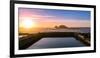 Sunset at Sutro Baths with water reflection in San Francisco with Pacific Ocean waves breaking-David Chang-Framed Photographic Print