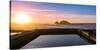 Sunset at Sutro Baths with water reflection in San Francisco with Pacific Ocean waves breaking-David Chang-Stretched Canvas
