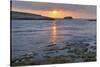 Sunset at the beach near S'Archittu, Province of Oristano, Sardinia, Italy-null-Stretched Canvas