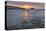 Sunset at the beach near S'Archittu, Province of Oristano, Sardinia, Italy-null-Stretched Canvas