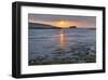 Sunset at the beach near S'Archittu, Province of Oristano, Sardinia, Italy-null-Framed Art Print