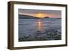 Sunset at the beach near S'Archittu, Province of Oristano, Sardinia, Italy-null-Framed Art Print