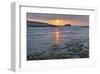 Sunset at the beach near S'Archittu, Province of Oristano, Sardinia, Italy-null-Framed Art Print