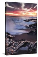 Sunset at the Beach Puerto De La Pena Ajuy, Fuerteventura, Canary Islands, Spain, Atlantic, Europe-Markus Lange-Stretched Canvas